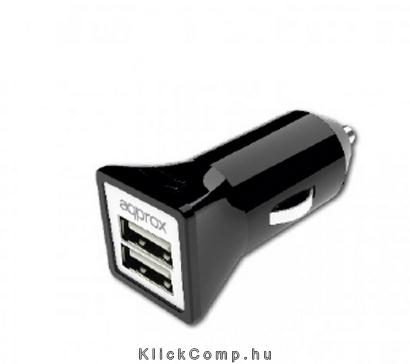 Eladó Autós töltő 5V 3.1A 2db USB2.0 Fekete - olcsó, Új Eladó - Miskolc ( Borsod-Abaúj-Zemplén ) fotó