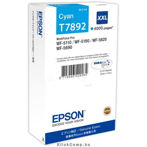 Eladó EPSON WorkForce Pro WP-5000 tintapatron XXL Kék Cyan 4k - olcsó, Új Eladó - Miskolc ( Borsod-Abaúj-Zemplén ) fotó