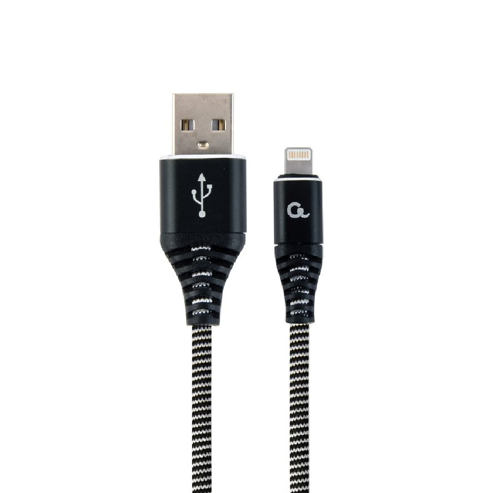Eladó Kábel USB-Lightning 2m fekete-fehér szőtt Gembird - olcsó, Új Eladó - Miskolc ( Borsod-Abaúj-Zemplén ) fotó