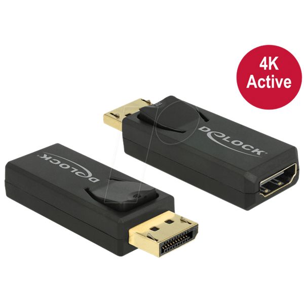 Eladó Adapter Displayport 1.2 apa > HDMI anya 4K Aktív fekete - olcsó, Új Eladó - Miskolc ( Borsod-Abaúj-Zemplén ) fotó