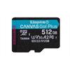 Memória-kártya 512GB SD micro (SDXC Class 10 UHS-I U3)  Kingston Canvas Go! Plus