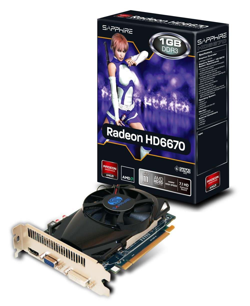 Eladó Már csak volt!!! Sapphire PCI-E AMD HD6670 (1024MB DDR3, 128bit, 800 1600MHz, DVI, Dsub, HDMI, Du - olcsó, Új Eladó Már csak volt!!! - Miskolc ( Borsod-Abaúj-Zemplén ) fotó