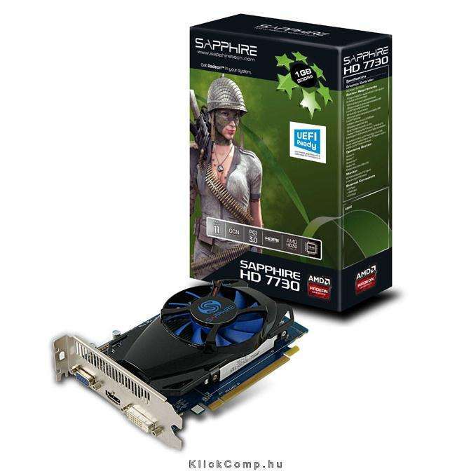 Eladó Már csak volt!!! SAPPHIRE HD7730 1G DDR3 PCI-E HDMI   DVI-D   VGA (UEFI) LITE AMD DDR3 1G 128bit - olcsó, Új Eladó Már csak volt!!! - Miskolc ( Borsod-Abaúj-Zemplén ) fotó