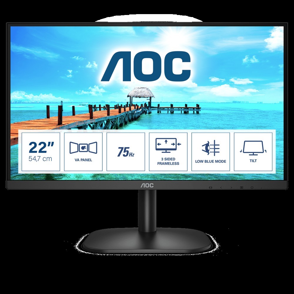 Eladó Monitor 21.5" 1920x1080 VA 250cd 4ms VGA HDMI AOC 22B2H - olcsó, Új Eladó - Miskolc ( Borsod-Abaúj-Zemplén ) fotó
