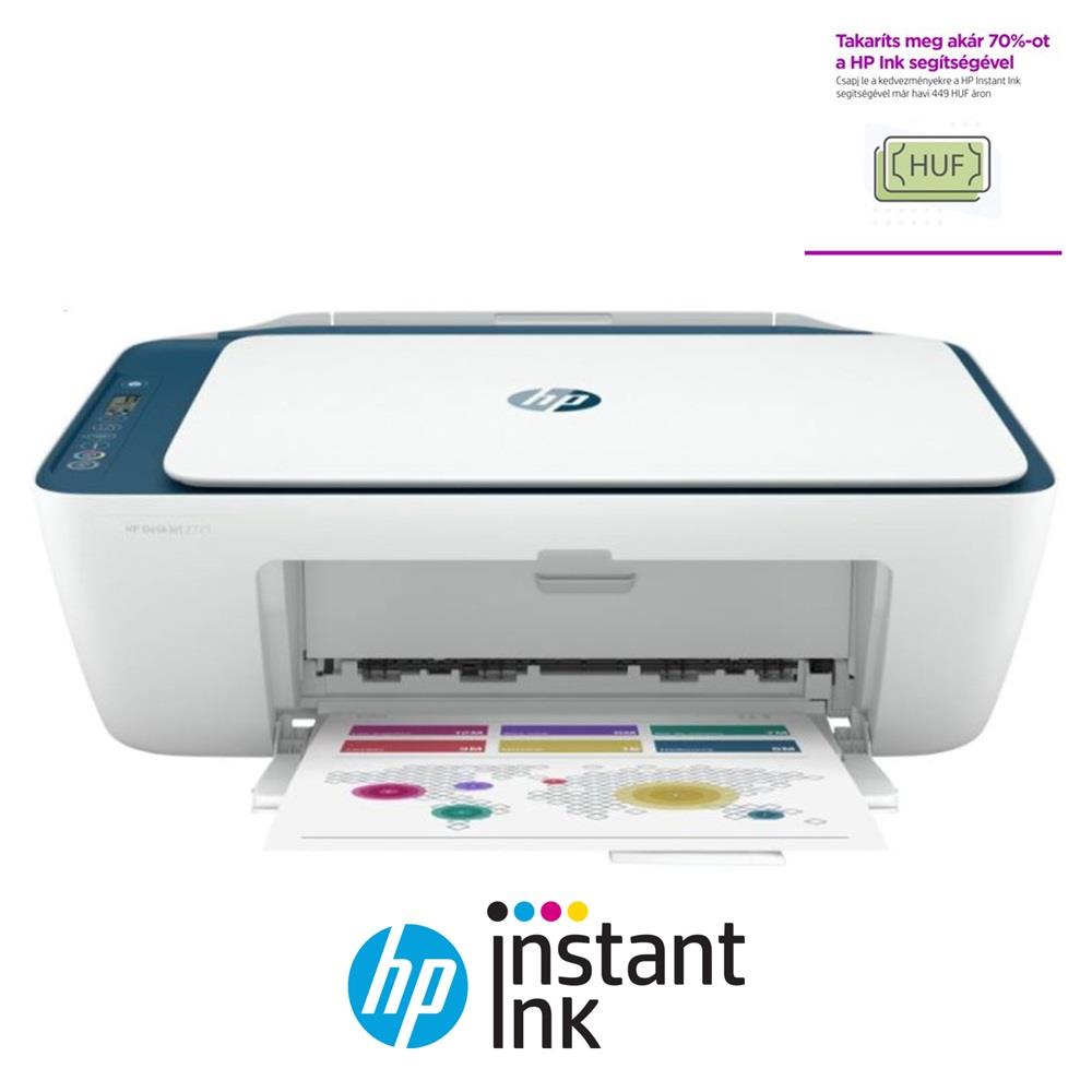 Eladó Már csak volt!!! MFP tintasugaras A4 színes HP DeskJet 2721E Instant Ink ready nyomtató - olcsó, Új Eladó Már csak volt!!! - Miskolc ( Borsod-Abaúj-Zemplén ) fotó