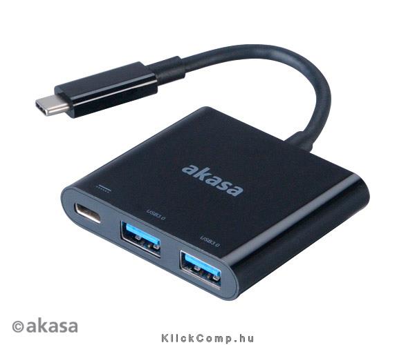 Eladó Már csak volt!!! USB3.1C - 2db USB3.0A HUB és USB3.1C töltő 2A - 15cm - Akasa AK-CBCA08-15BK - olcsó, Új Eladó Már csak volt!!! - Miskolc ( Borsod-Abaúj-Zemplén ) fotó