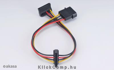 Eladó Már csak volt!!! Molex - SATA adapter - 30cm - Akasa AK-CBPW01-30, Molex 4pin  - 2x SATA 15pin - olcsó, Új Eladó Már csak volt!!! - Miskolc ( Borsod-Abaúj-Zemplén ) fotó
