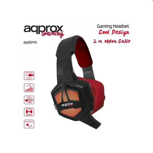 Eladó Már csak volt!!! Gaming Headset 40mm sztereó hangszoró 2m kábel USB LED Fekete-Piros APPROX - olcsó, Új Eladó Már csak volt!!! - Miskolc ( Borsod-Abaúj-Zemplén ) fotó