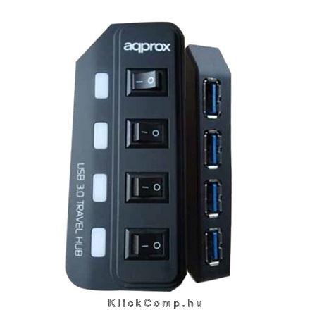 Eladó Már csak volt!!! 4 portos USB3.0 HUB Smart Adapter különálló kapcsolókkal Fekete - olcsó, Új Eladó Már csak volt!!! - Miskolc ( Borsod-Abaúj-Zemplén ) fotó