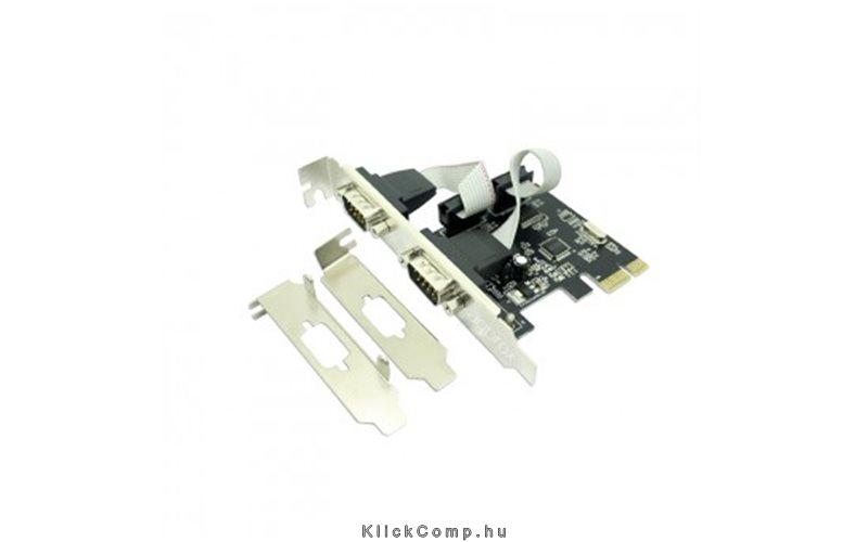 Eladó Már csak volt!!! PCI Express Soros port 2db RS232 PCI-E Kártya Low Profile hátlap a csomagban - olcsó, Új Eladó Már csak volt!!! - Miskolc ( Borsod-Abaúj-Zemplén ) fotó