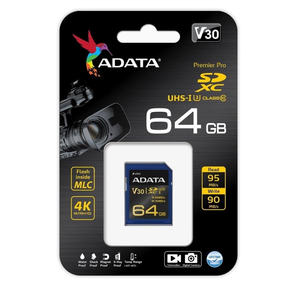 Eladó Már csak volt!!! Memória-kártya 64GB SD SDXC Class 10 UHS-I U3 ADATA Premier Pro - olcsó, Új Eladó Már csak volt!!! - Miskolc ( Borsod-Abaúj-Zemplén ) fotó
