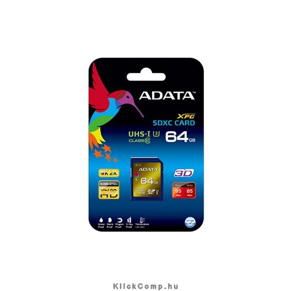 Eladó Már csak volt!!! Memória-kártya 64GB SDXC Class 10 ADATA UHS-I U3 XPG - olcsó, Új Eladó Már csak volt!!! - Miskolc ( Borsod-Abaúj-Zemplén ) fotó