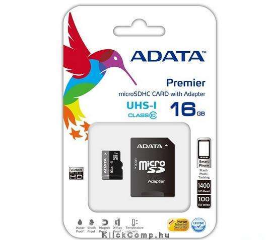 Eladó Memória-kártya 16GB SD micro SDHC Class 10 UHS-I memória kártya adapterrel - olcsó, Új Eladó - Miskolc ( Borsod-Abaúj-Zemplén ) fotó