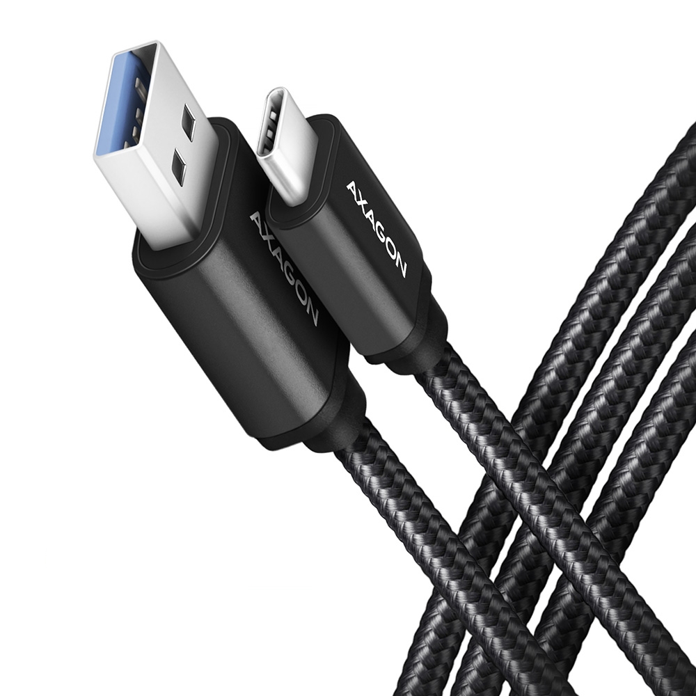 Eladó Már csak volt!!! kábel USB-C 3.2 Gen 1 - USB-A 1m adatkábel harisnyázott fekete Axagon - olcsó, Új Eladó Már csak volt!!! - Miskolc ( Borsod-Abaúj-Zemplén ) fotó