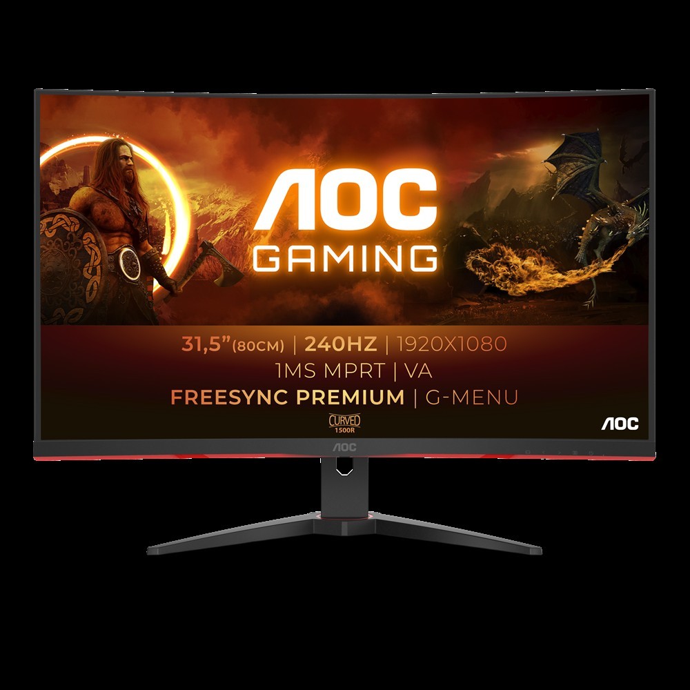 Eladó Monitor Ívelt Gaming 31.5" 1920x1080 1ms 2xHDMI DisplayPort 240Hz AOC - olcsó, Új Eladó - Miskolc ( Borsod-Abaúj-Zemplén ) fotó