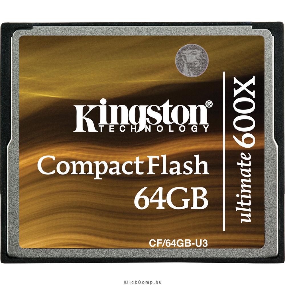 Eladó Már csak volt!!! 64GB PenDrive Compact Flash Kingston Ultimate 600x CF 64GB-U3 - olcsó, Új Eladó Már csak volt!!! - Miskolc ( Borsod-Abaúj-Zemplén ) fotó