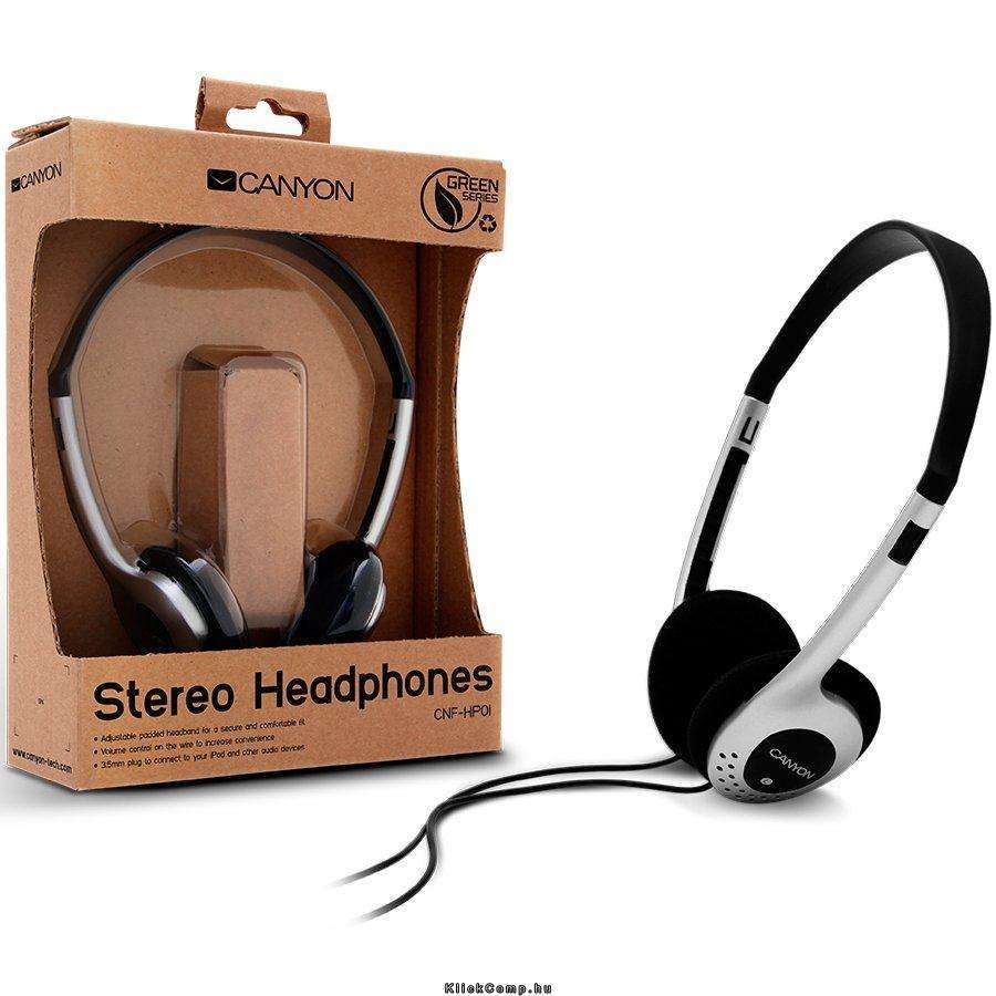 Eladó Már csak volt!!! Fejhallgató CANYON HP01 20Hz-20kHz silver black - olcsó, Új Eladó Már csak volt!!! - Miskolc ( Borsod-Abaúj-Zemplén ) fotó