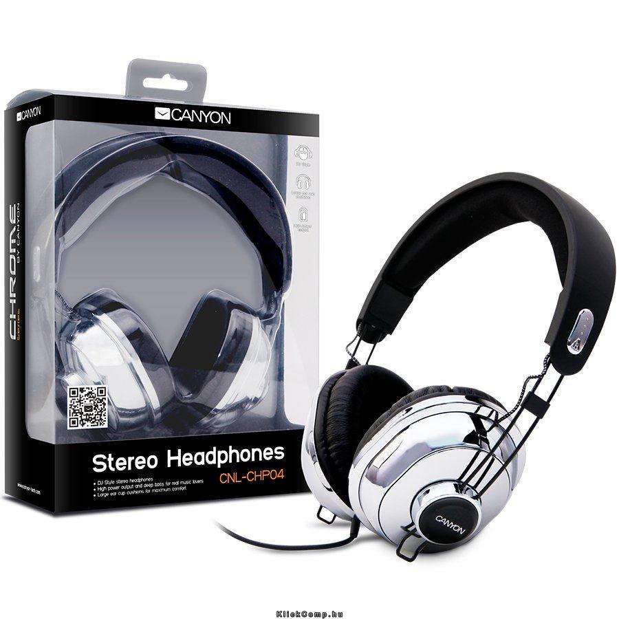 Eladó Már csak volt!!! Headphones CANYON CNL-CHP04 (Cable) Chrome Black, Ret. (Blister) - olcsó, Új Eladó Már csak volt!!! - Miskolc ( Borsod-Abaúj-Zemplén ) fotó