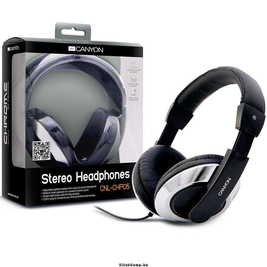 Eladó Már csak volt!!! Headphones CANYON CNL-CHP05 (Cable) Chrome Black, Ret. (Blister) - olcsó, Új Eladó Már csak volt!!! - Miskolc ( Borsod-Abaúj-Zemplén ) fotó