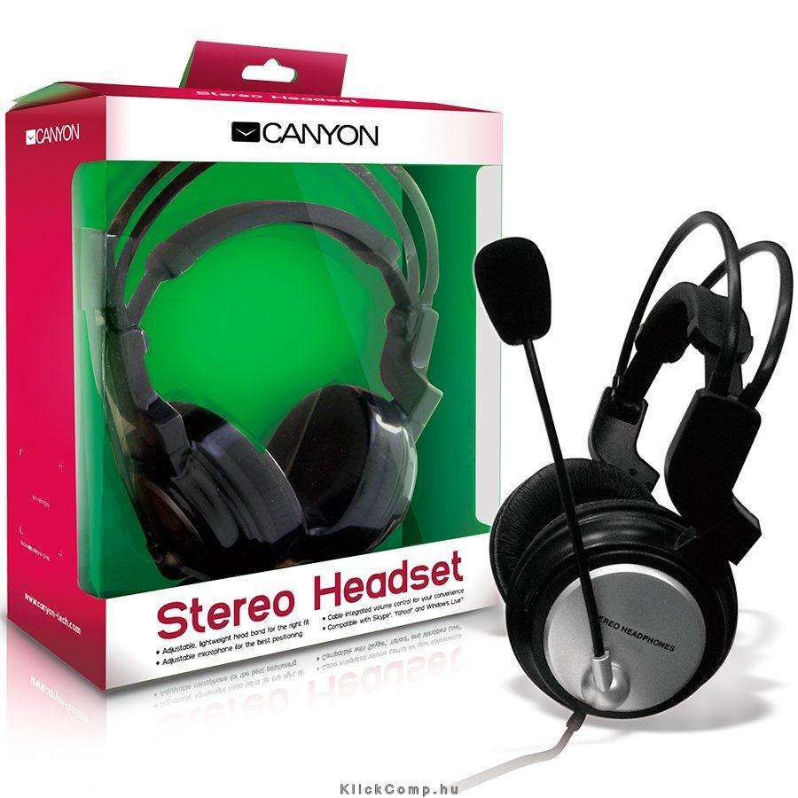 Eladó Már csak volt!!! CANYON Headset , 20Hz-20kHz, Ext. Microphone, color Black , cable integrated vol - olcsó, Új Eladó Már csak volt!!! - Miskolc ( Borsod-Abaúj-Zemplén ) fotó