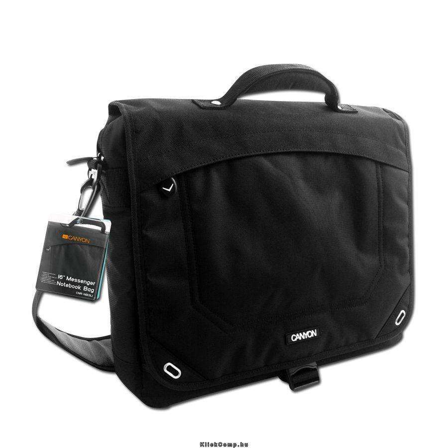 Eladó Már csak volt!!! Laptop Case CANYON Messenger for up to 16" laptop, Polyester, Black - olcsó, Új Eladó Már csak volt!!! - Miskolc ( Borsod-Abaúj-Zemplén ) fotó