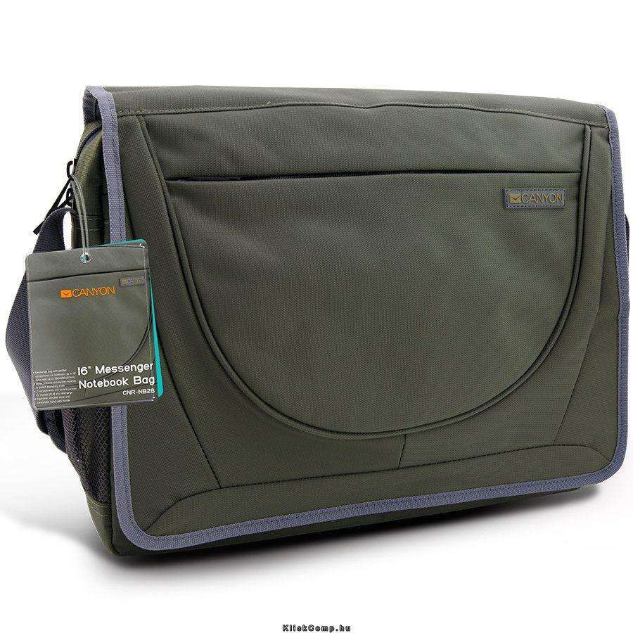 Eladó Már csak volt!!! Laptop Case CANYON Messenger bag for 16" Notebook, Olive Green - olcsó, Új Eladó Már csak volt!!! - Miskolc ( Borsod-Abaúj-Zemplén ) fotó