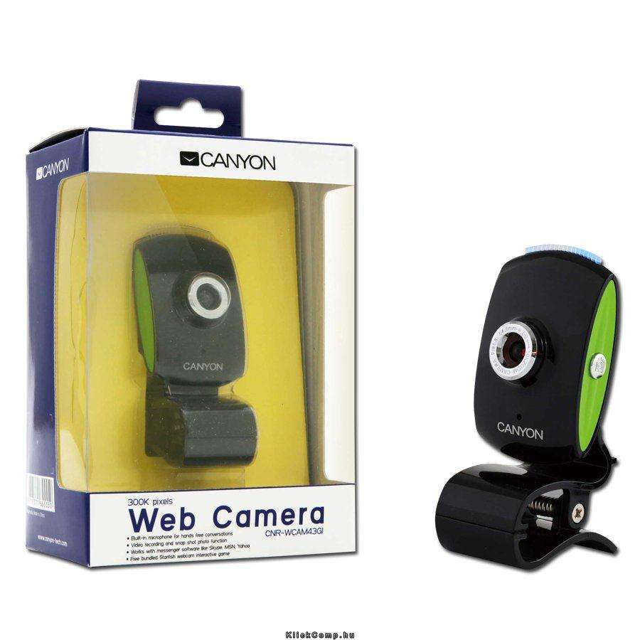 Eladó Már csak volt!!! Web Camera CANYON CNR-WCAM43G1 (300Kpixel, 1 6", CMOS, USB 2.0) Black Green - olcsó, Új Eladó Már csak volt!!! - Miskolc ( Borsod-Abaúj-Zemplén ) fotó