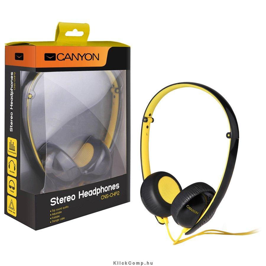 Eladó Már csak volt!!! stereo headphone; 3.5mm plug; black with yellow color - olcsó, Új Eladó Már csak volt!!! - Miskolc ( Borsod-Abaúj-Zemplén ) fotó