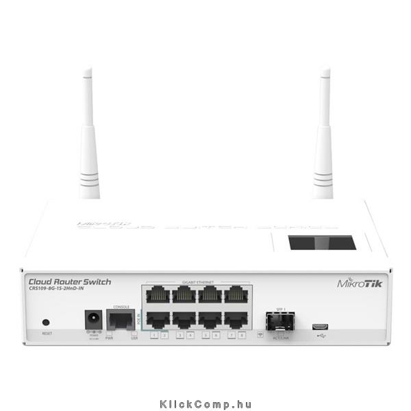 Eladó 8 port Switch GbE Cloud Router Switch LAN SFP uplink 802.11b g n MikroTik CRS109 - olcsó, Új Eladó - Miskolc ( Borsod-Abaúj-Zemplén ) fotó
