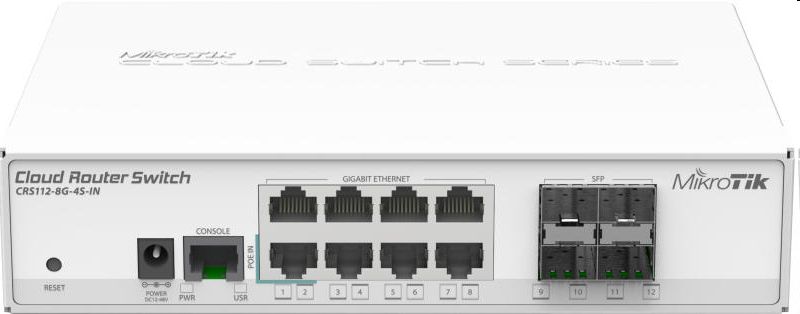 Eladó 8 port Switch GbE Cloud Router Switch LAN 4port SFP uplink MikroTik CRS112-8G-4S - olcsó, Új Eladó - Miskolc ( Borsod-Abaúj-Zemplén ) fotó