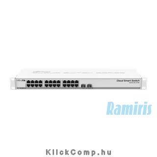 Eladó 24 port Switch MikroTik CSS326-24G-2SPlusRM 1U 19" 24port GbE LAN 2x 10GbE SFPPl - olcsó, Új Eladó - Miskolc ( Borsod-Abaúj-Zemplén ) fotó