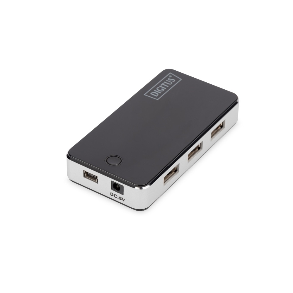 Eladó 7 port USB Hub USB2.0 7x USB A 1x USB mini Fekete-Ezüst aktív DIGITUS - olcsó, Új Eladó - Miskolc ( Borsod-Abaúj-Zemplén ) fotó