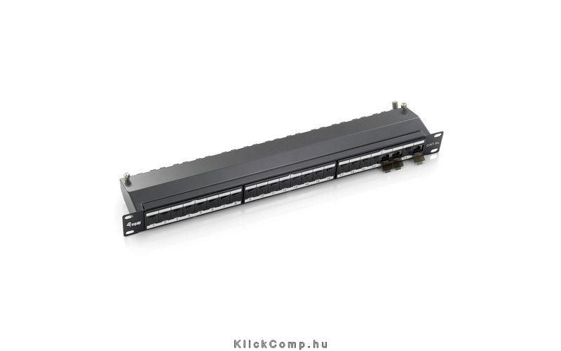 Eladó Cat6A patch panel 24 port, 1U, fekete, árnyékolt Delock - olcsó, Új Eladó - Miskolc ( Borsod-Abaúj-Zemplén ) fotó