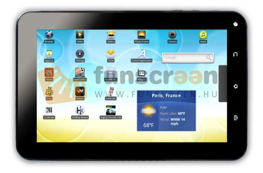 Eladó Már csak volt!!! FunScreen SOL 7C23 TABLET PC 7" 480x800, 1,5GHz, 512MBPlus4GB, Android 2.3, Micr - olcsó, Új Eladó Már csak volt!!! - Miskolc ( Borsod-Abaúj-Zemplén ) fotó