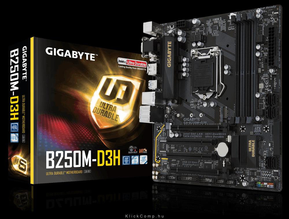 Eladó Már csak volt!!! Alaplap B250M s1151 Gigabyte GA-B250M-D3H - olcsó, Új Eladó Már csak volt!!! - Miskolc ( Borsod-Abaúj-Zemplén ) fotó