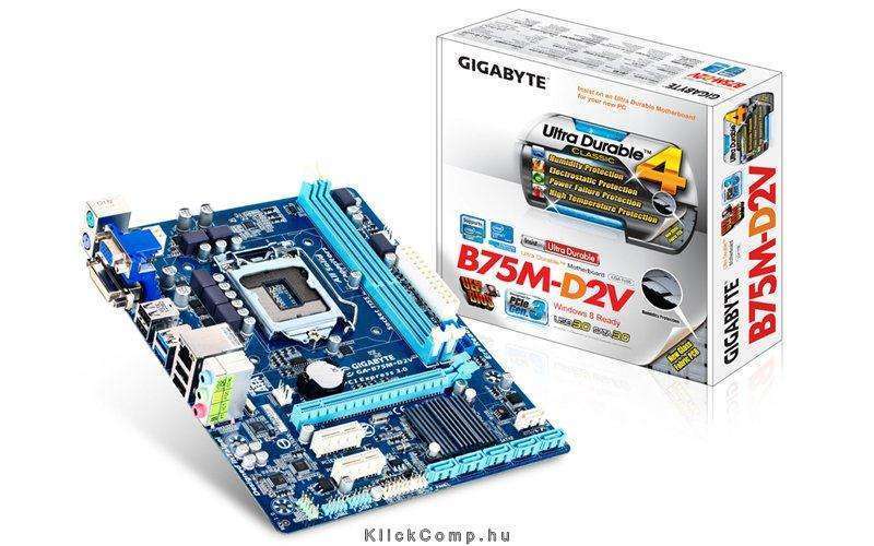 Eladó Már csak volt!!! Gigabyte B75M-D2V Intel B75 LGA1155 mATX alaplap - olcsó, Új Eladó Már csak volt!!! - Miskolc ( Borsod-Abaúj-Zemplén ) fotó