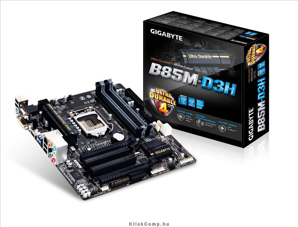 Eladó Már csak volt!!! Alaplap B85M-D3H skt1150 B85 4xDDR3 1600MHz 2xPCI-E 1xGBE LAN 4xSATA3 8xUSB2.0 4 - olcsó, Új Eladó Már csak volt!!! - Miskolc ( Borsod-Abaúj-Zemplén ) fotó