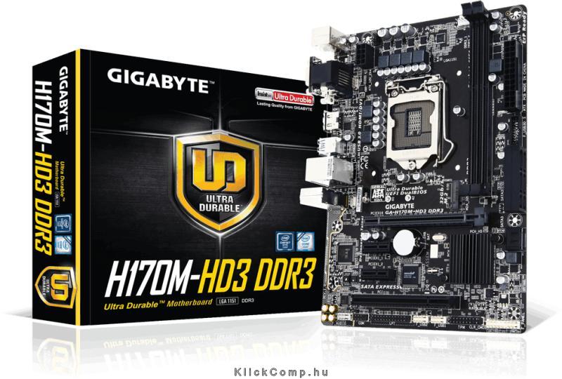 Eladó Már csak volt!!! Alaplap H170 LGA1151 mATX Gigabyte H170M-HD3 DDR3 Intel - olcsó, Új Eladó Már csak volt!!! - Miskolc ( Borsod-Abaúj-Zemplén ) fotó