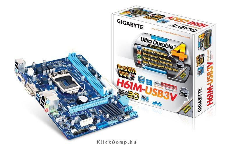 Eladó Már csak volt!!! Gigabyte H61M-USB3V mATX skt1155 (H61, 2xDDR3 1333MHz, 1xGBE LAN, 8xUS - olcsó, Új Eladó Már csak volt!!! - Miskolc ( Borsod-Abaúj-Zemplén ) fotó