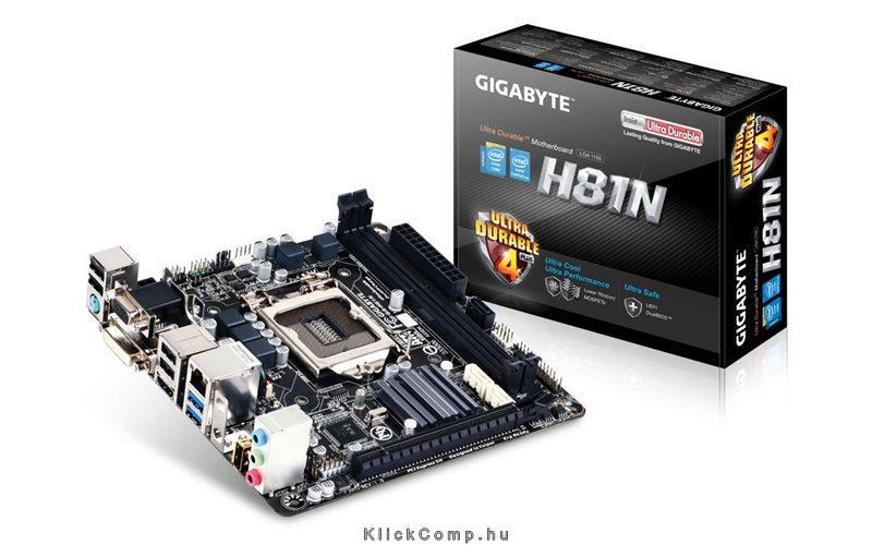 Eladó Már csak volt!!! Gigabyte H81N mini-ITX skt1150 (H81, 2xDDR3 1600MHz, 1xGBE LAN, 7xUSB2.0, 2xUSB3 - olcsó, Új Eladó Már csak volt!!! - Miskolc ( Borsod-Abaúj-Zemplén ) fotó