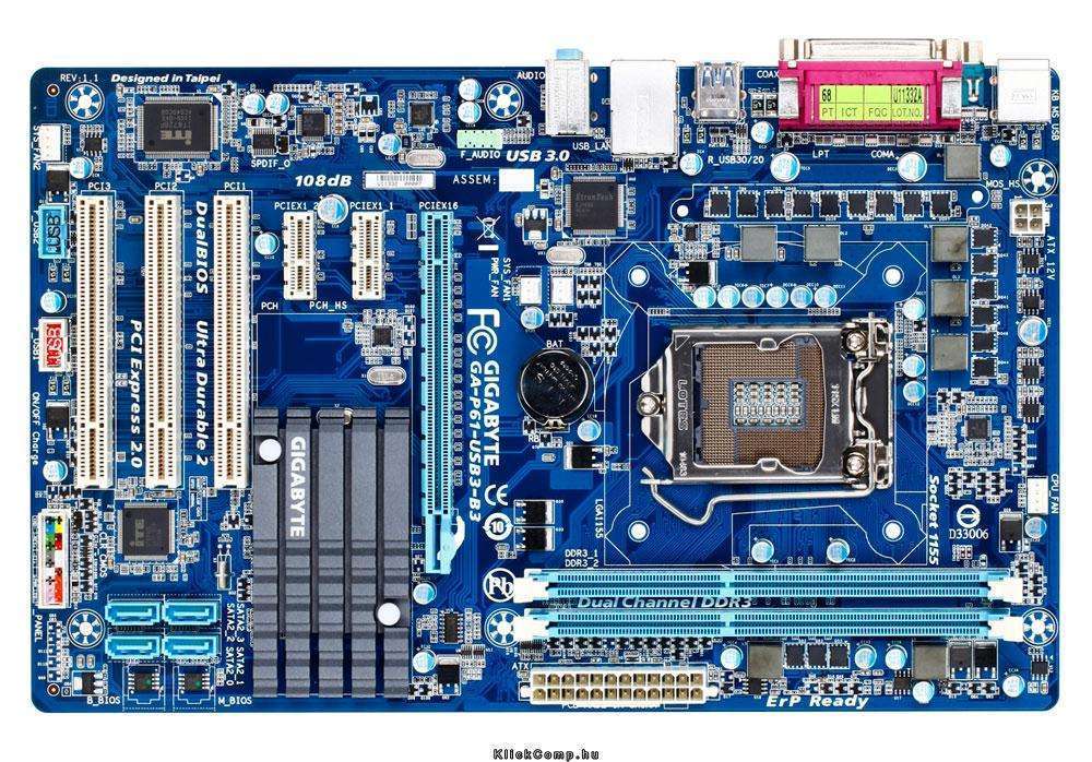 Eladó Már csak volt!!! Gigabyte P61-USB3-B3 skt1155 (H61, 2xDDR3 1333MHz, 1xGBE LAN, 8xUSB2.0, 2xUSB3.0 - olcsó, Új Eladó Már csak volt!!! - Miskolc ( Borsod-Abaúj-Zemplén ) fotó