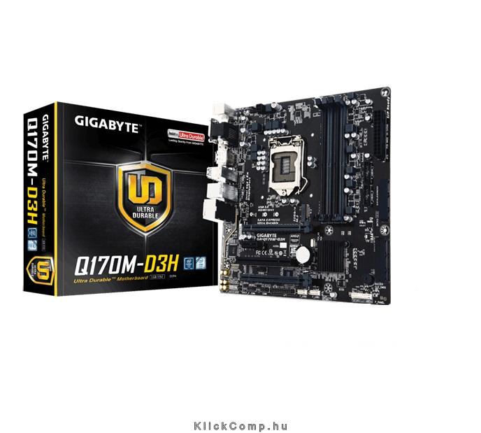 Eladó Már csak volt!!! Alaplap Q170 LGA1151 mATX Gigabyte Q170M-D3H Intel - olcsó, Új Eladó Már csak volt!!! - Miskolc ( Borsod-Abaúj-Zemplén ) fotó