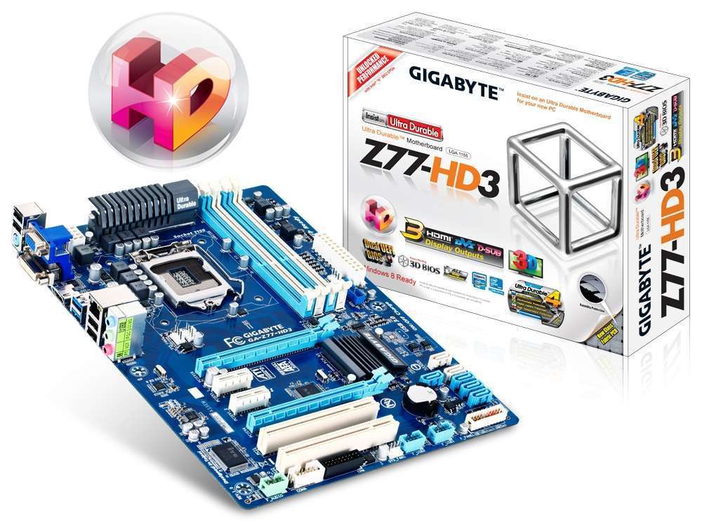 Eladó Már csak volt!!! Gigabyte Z77-HD3 skt1155 (Z77, 4xDDR3 2800MHz, 2xPCI-E, RAID, 1xGBE LAN, 2xSATA3 - olcsó, Új Eladó Már csak volt!!! - Miskolc ( Borsod-Abaúj-Zemplén ) fotó