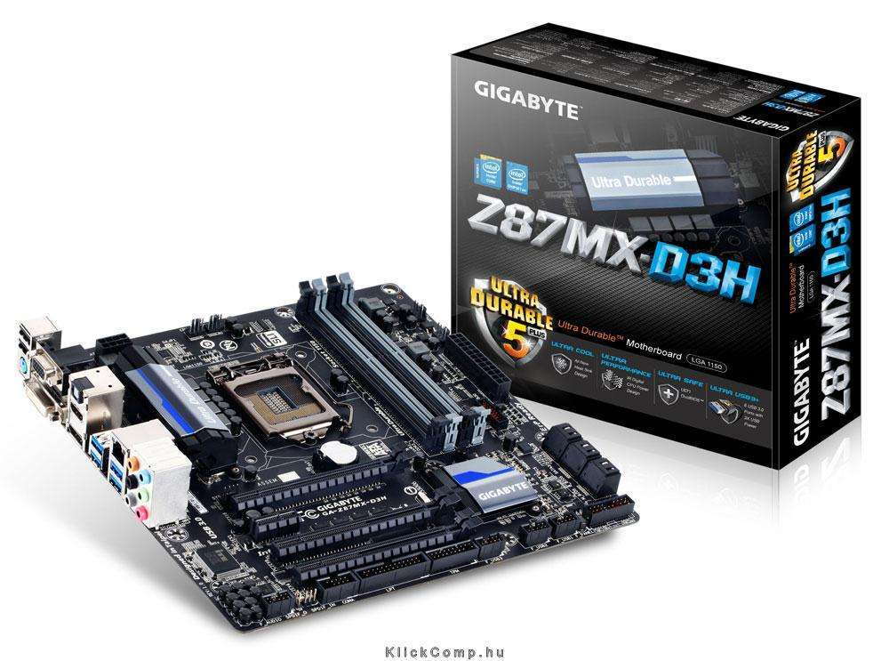 Eladó Már csak volt!!! Gigabyte Z87MX-D3H skt1150 (Z87, 4xDDR3 2933MHz, RAID, 3xPCI-E, 1xGBE LAN, 6xSAT - olcsó, Új Eladó Már csak volt!!! - Miskolc ( Borsod-Abaúj-Zemplén ) fotó