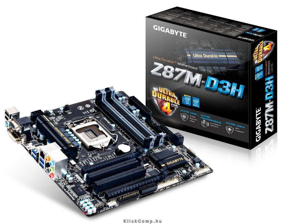Eladó Már csak volt!!! Gigabyte Z87M-D3H skt1150 (Z87, 4xDDR3 2933MHz, RAID, 2xPCI-E, 1xGBE LAN, 6xSATA - olcsó, Új Eladó Már csak volt!!! - Miskolc ( Borsod-Abaúj-Zemplén ) fotó
