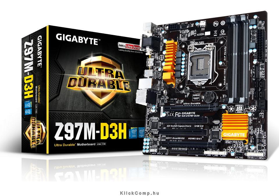 Eladó Már csak volt!!! Alaplap Z97M-D3H skt1150 Z97 4xDDR3 3100MHz RAID 2xPCI-E 1xGBE LAN 6xSATA3 8xUSB - olcsó, Új Eladó Már csak volt!!! - Miskolc ( Borsod-Abaúj-Zemplén ) fotó