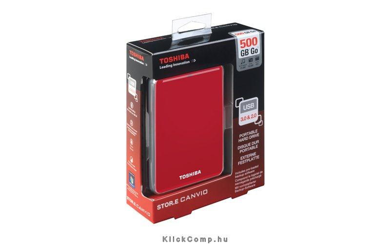 Eladó Már csak volt!!! Toshiba Külső HDD 2.5" 500GB Canvio Connect Vörös USB3.0; ~5Gbps; NTFS HFSPlus; - olcsó, Új Eladó Már csak volt!!! - Miskolc ( Borsod-Abaúj-Zemplén ) fotó