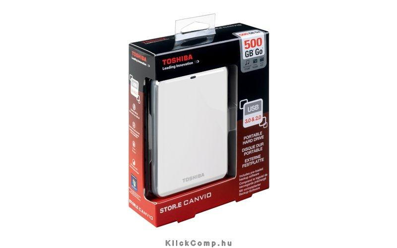 Eladó Már csak volt!!! Toshiba Külső HDD 2.5" 500GB Canvio Connect Fehér USB3.0; ~5Gbps; NTFS HFSPlus; - olcsó, Új Eladó Már csak volt!!! - Miskolc ( Borsod-Abaúj-Zemplén ) fotó