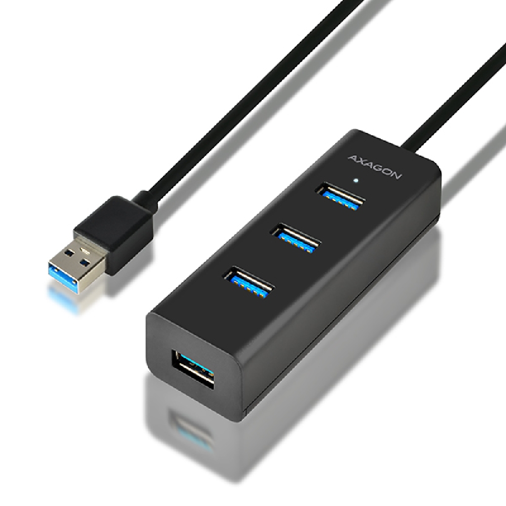 Eladó USB Hub 4 port USB3.0 gyorstöltéssel 1,2m kábel fekete AXAGON HUE-S2BL - olcsó, Új Eladó - Miskolc ( Borsod-Abaúj-Zemplén ) fotó