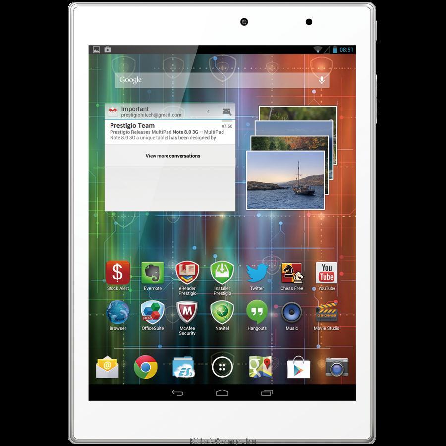 Eladó Már csak volt!!! Tablet-PC 7.85"1024x768 16GB Android 4.2 White Silver PRESTIGIO MultiPad 4 Diamo - olcsó, Új Eladó Már csak volt!!! - Miskolc ( Borsod-Abaúj-Zemplén ) fotó